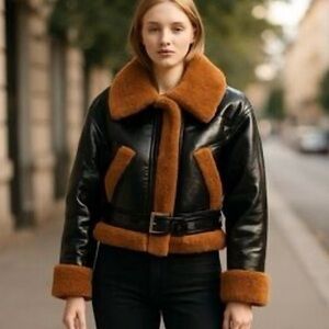 Blank NYC Black and Brown Leather Jacket